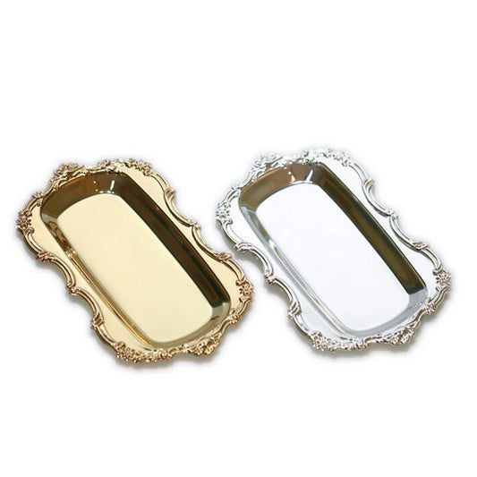 Multifunctional Metal Serving Tray – Cake, Snacks, Towels & Desk Organizer in One